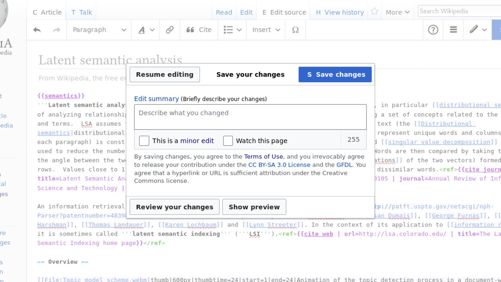 Software save confirmation dialog asking the user to review and save changes